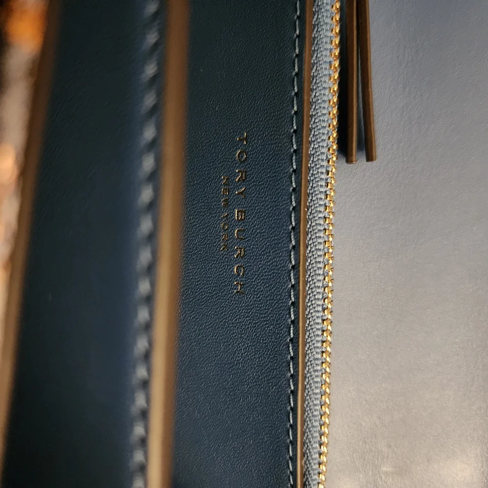 Tory Burch Eleanor Sea Frost Brocade shoulder bag crossbody blue